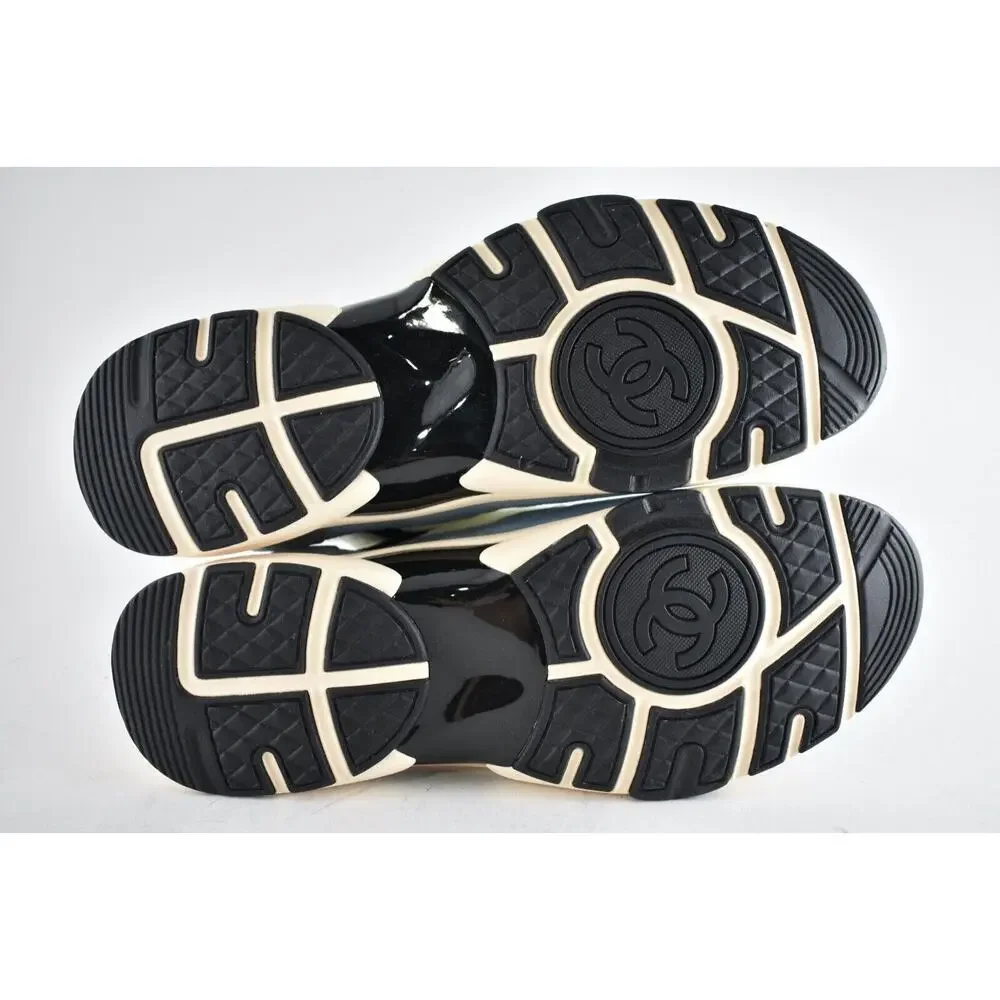 Chanel 22C Mens Blue White Grey Suede Knit CC Logo Low Top Trainer Sneaker 44 11 - Picture 8 of 8